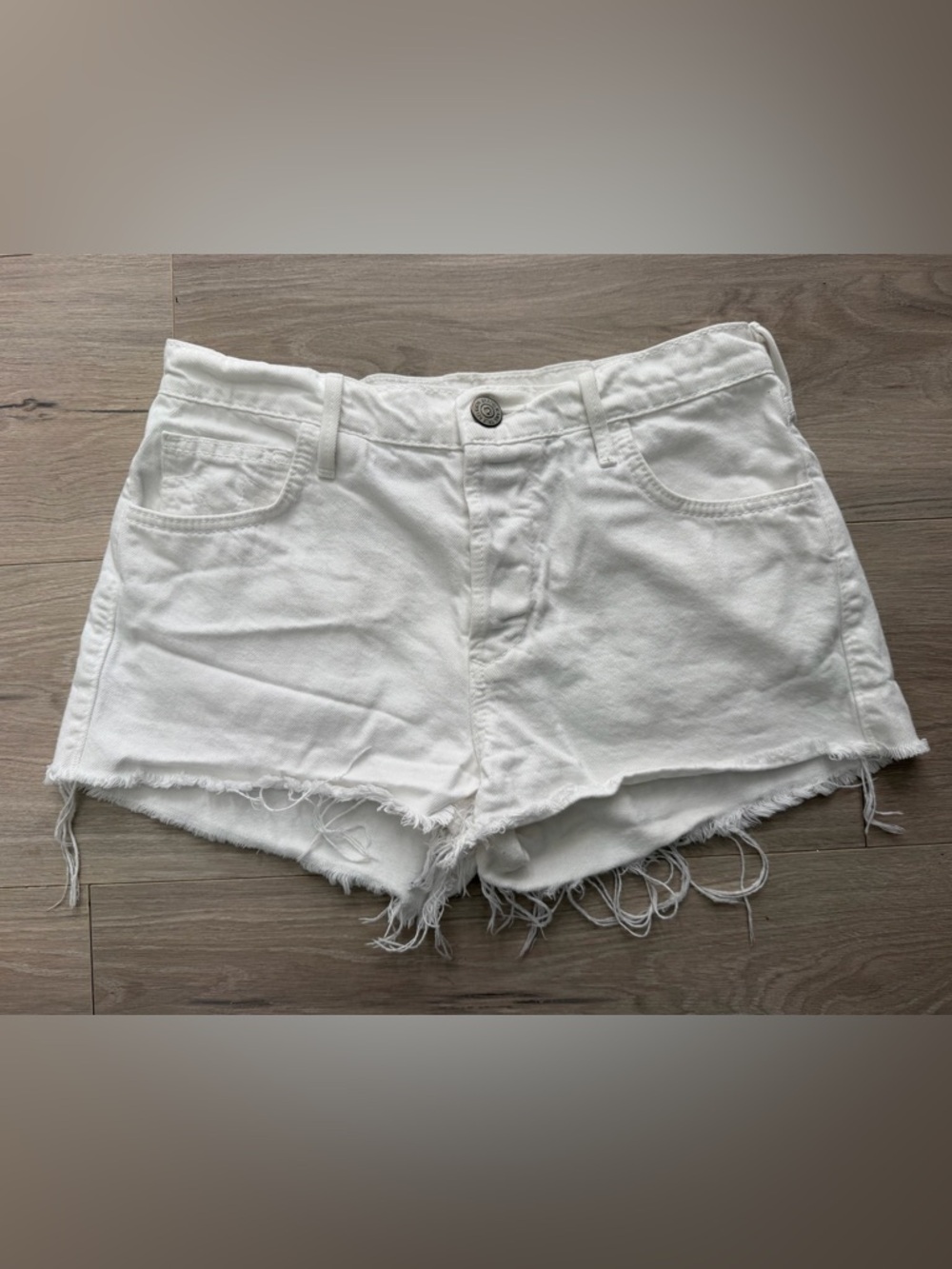 True Religion White Denim Shorts